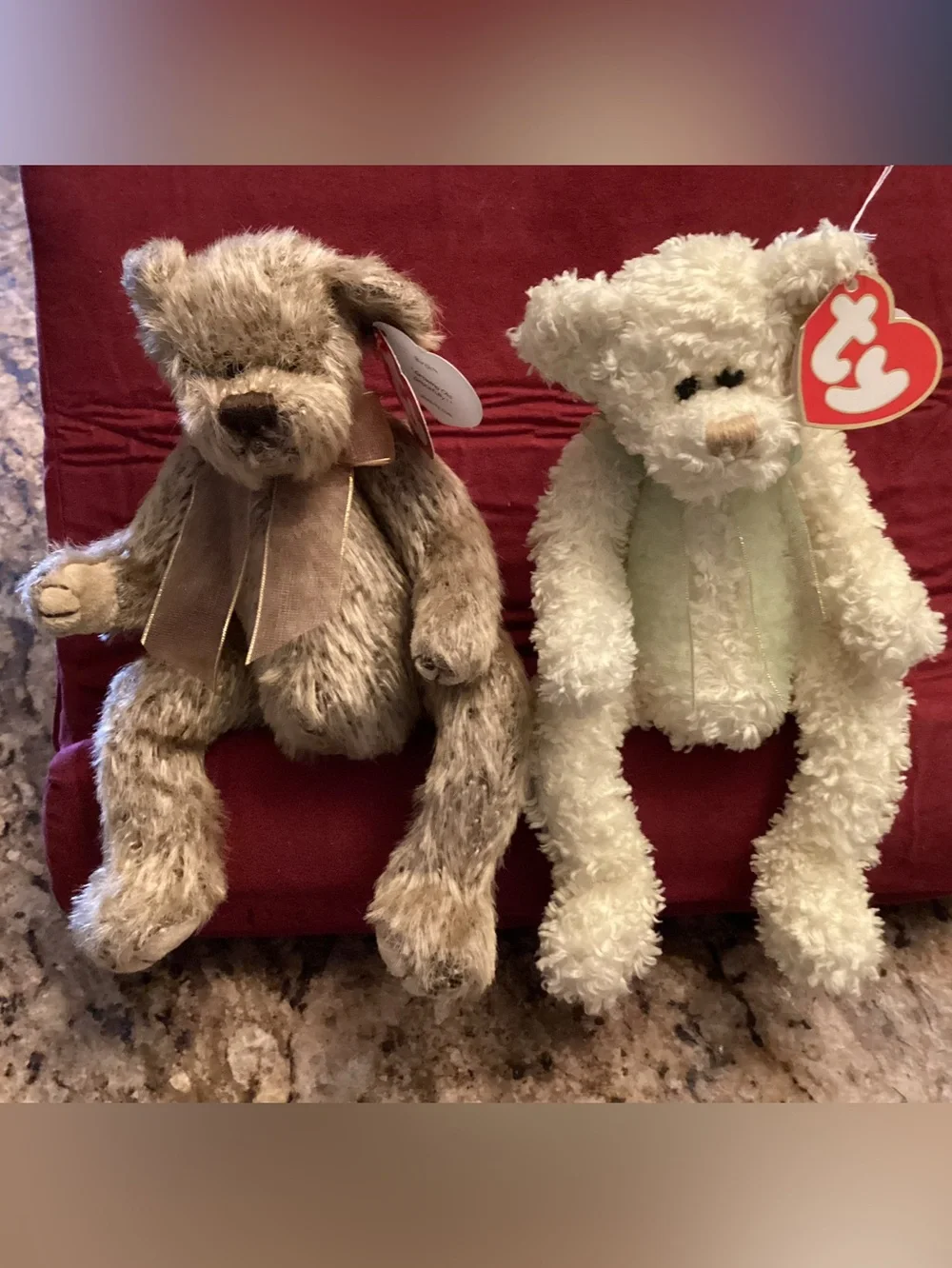 2 TY beanie baby bears